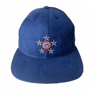Vintage Unocal 76 Hat Snap Back Cap Star Logo Soft Navy Made In USA Trucker Mesh